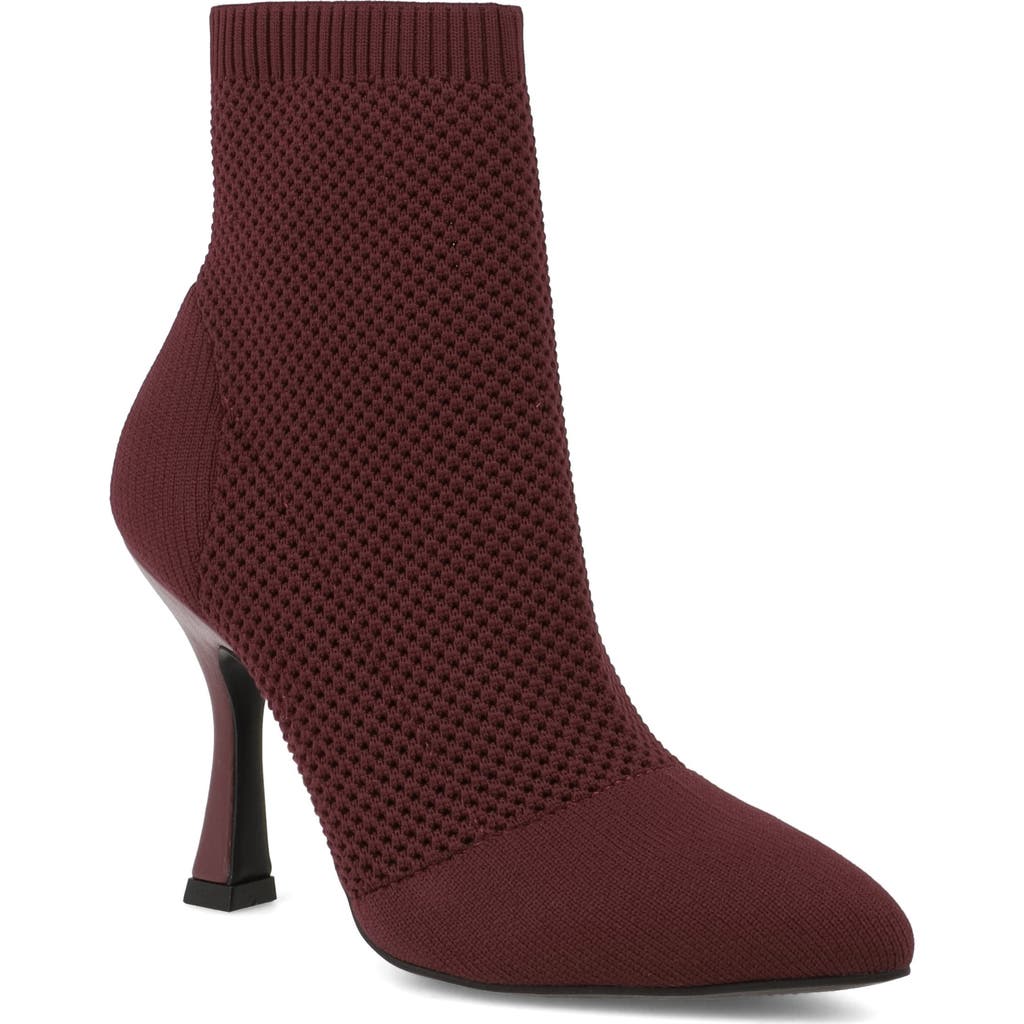 Mia Pamilla Knit Bootie In Burgundy