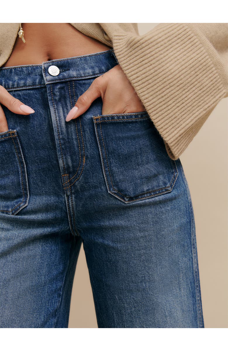 Reformation Alyssa High Waist Wide Leg Jeans, Alternate, color, Mellusine