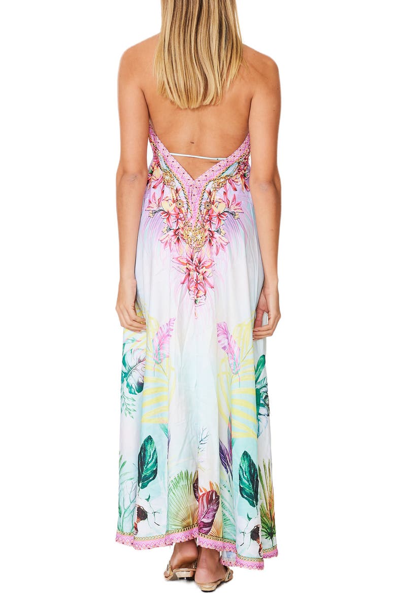 RANEES Tropical Paradise Halter Maxi Dress, Alternate, color, Multi