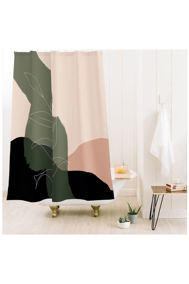 Boho Print Shower Curtain, Alternate, color, BEIGE