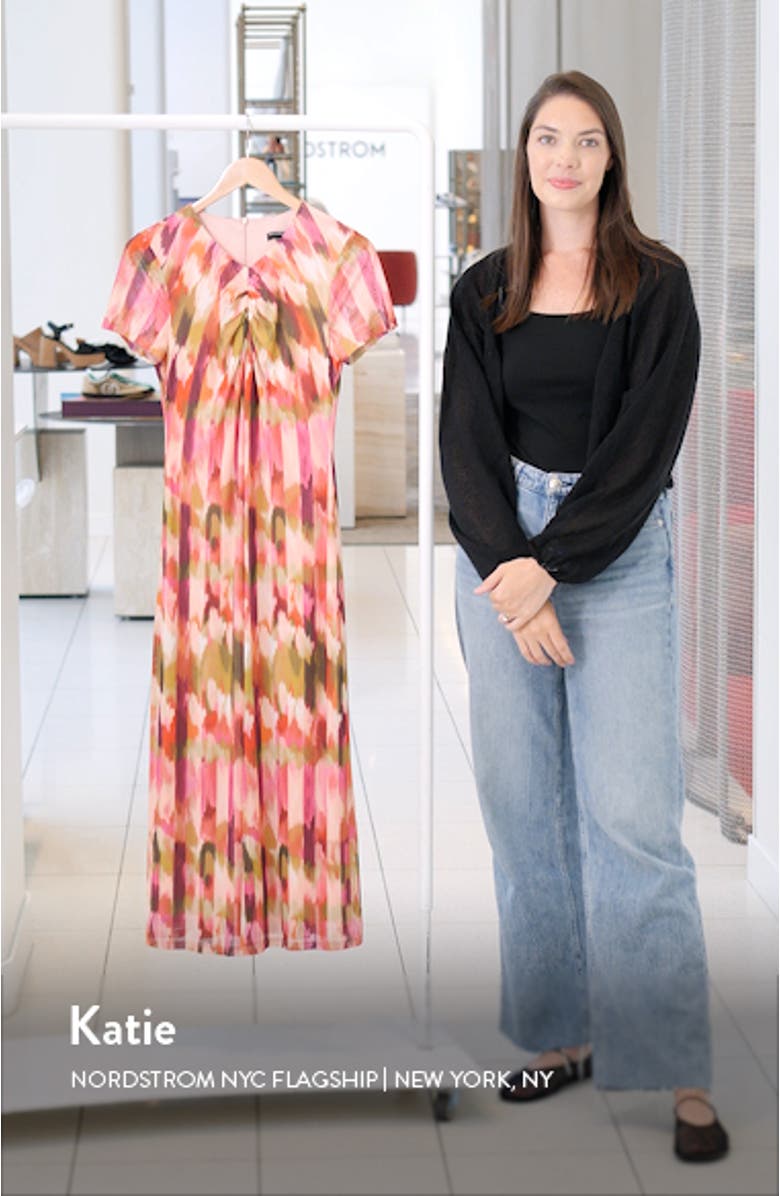 Abstract Print Keyhole Midi Dress, sales video thumbnail