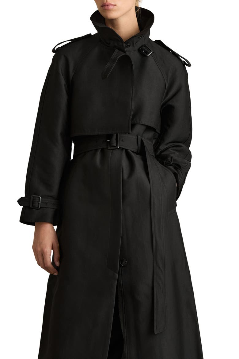 August Trench Coat, Alternate, color, BLACK