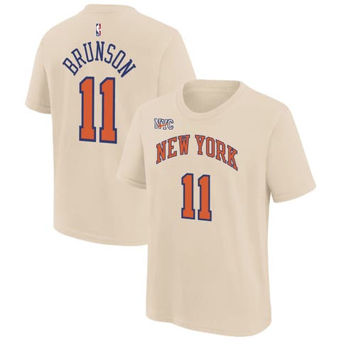 Youth Nike Jalen Brunson Cream New York Knicks 2025/26 City Edition Name 
Number T-Shirt