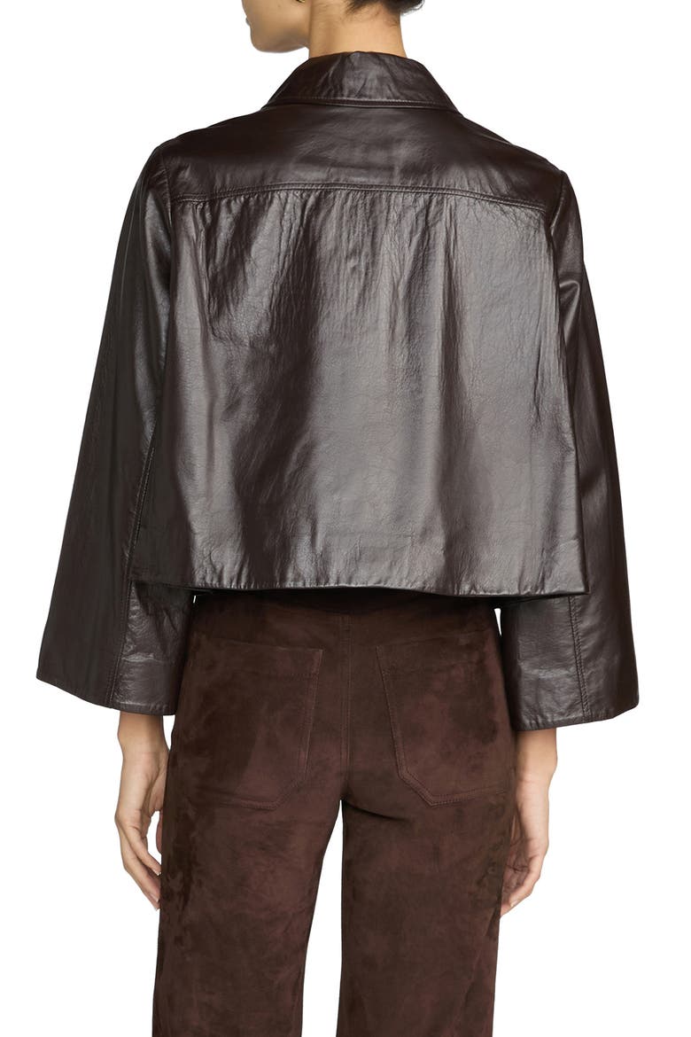 Paper Leather Jacket, Alternate, color, CHESTNUT