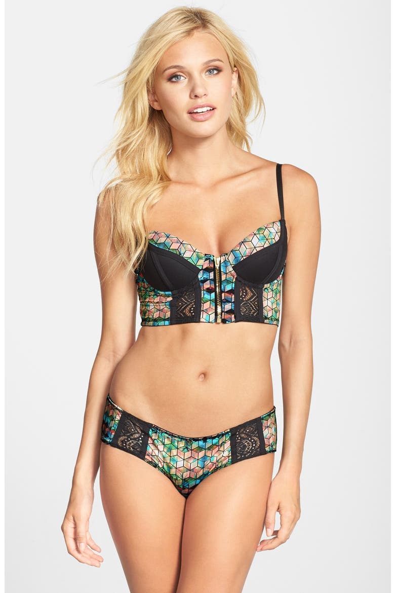 'Dusky Dawn' Underwire Bustier, Alternate, color, BLUE MULTI