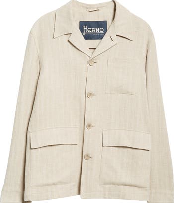 Herno Cotton & Linen Herringbone Jacket | Nordstrom