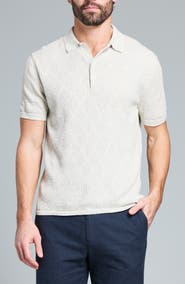 Billy Reid Diamond Stitch Polo Sweater