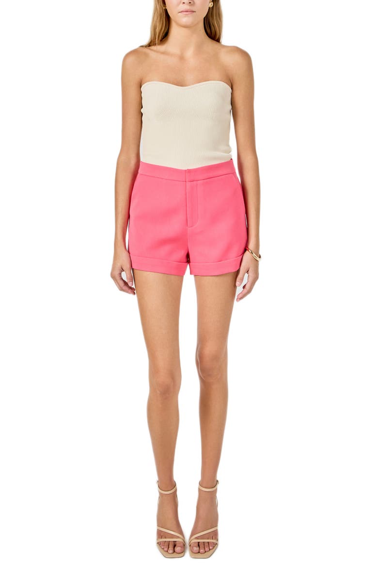 High Waist Tailored Shorts, Alternate, color, RASPBERRY SORBET