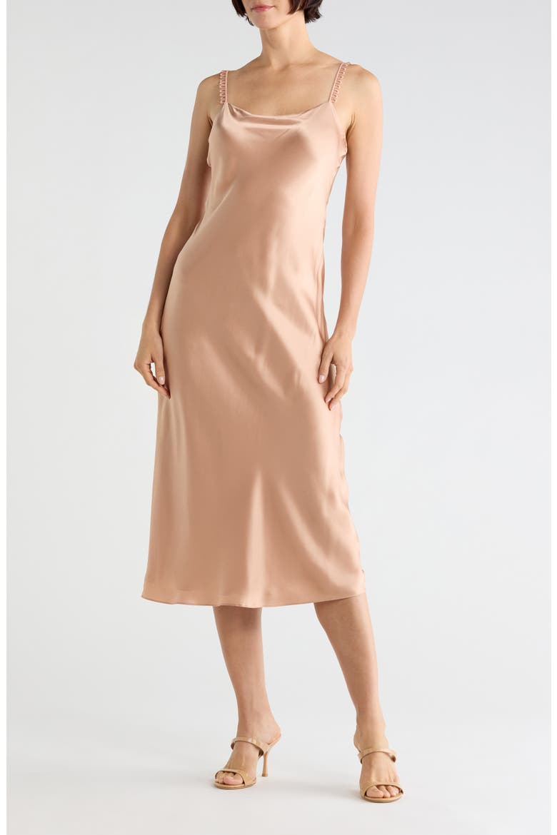 Rosabella Silk Dress, Main, color, SOFT BEIGE