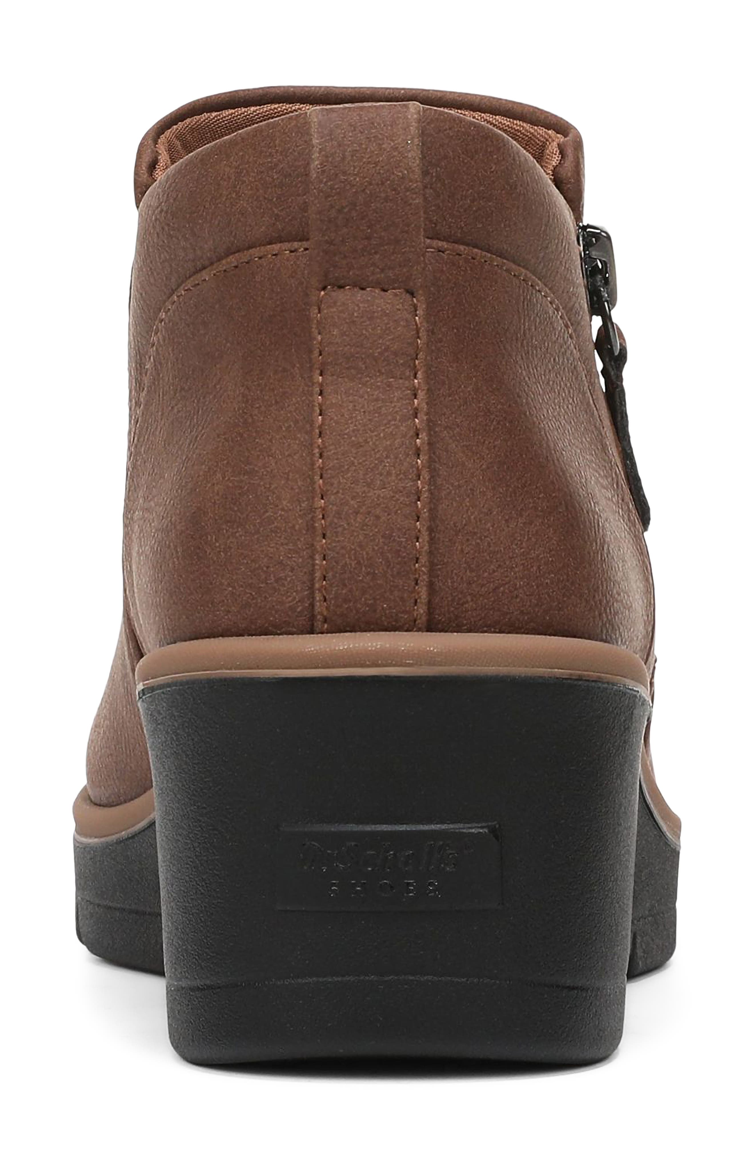 Lizzie Cloud Wedge Bootie, Alternate, color, MID BROWN FAUX LEATHER