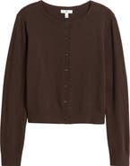 BP. Crewneck Cotton Blend Cardigan