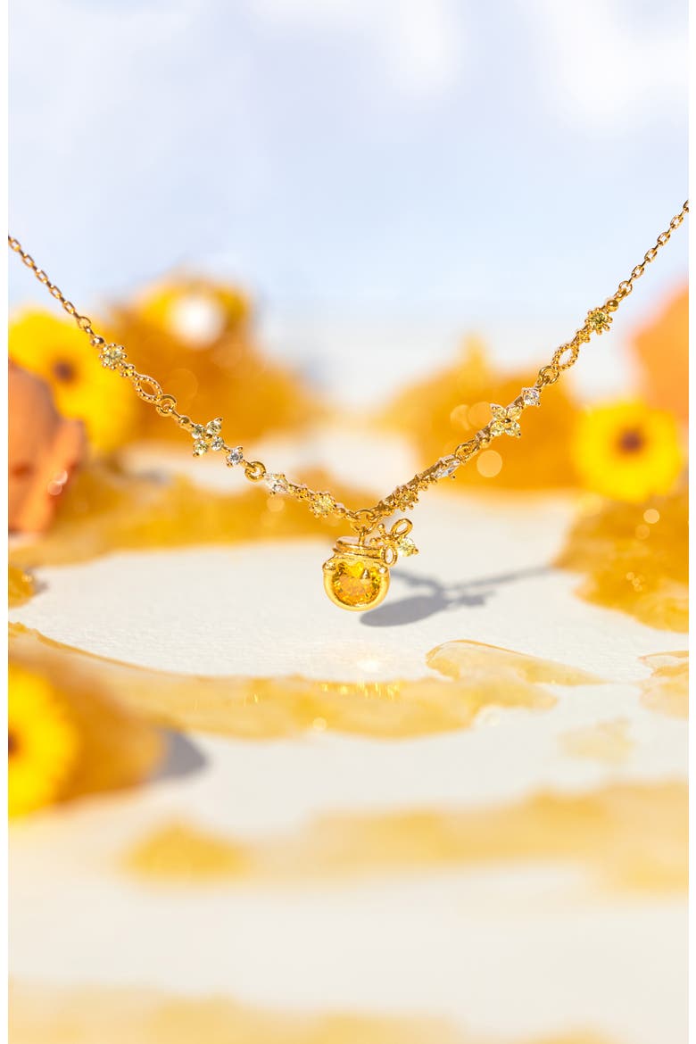 x Disney Sweet as Honey Pendant Necklace, Alternate, color, GOLD
