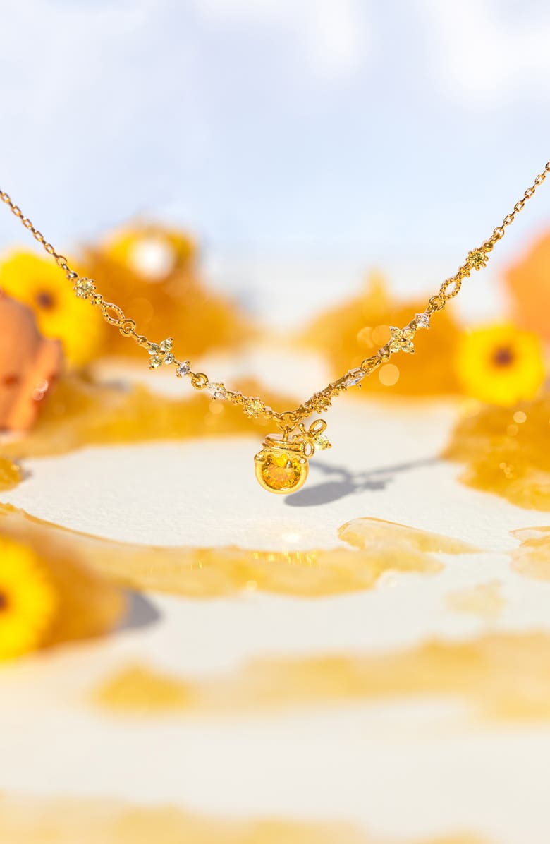 Girls Crew x Disney Sweet as Honey Pendant Necklace, Alternate, color, Gold