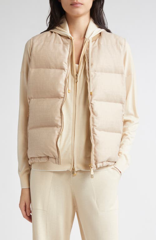 Eleventy Wool Blend Down Vest In Nude