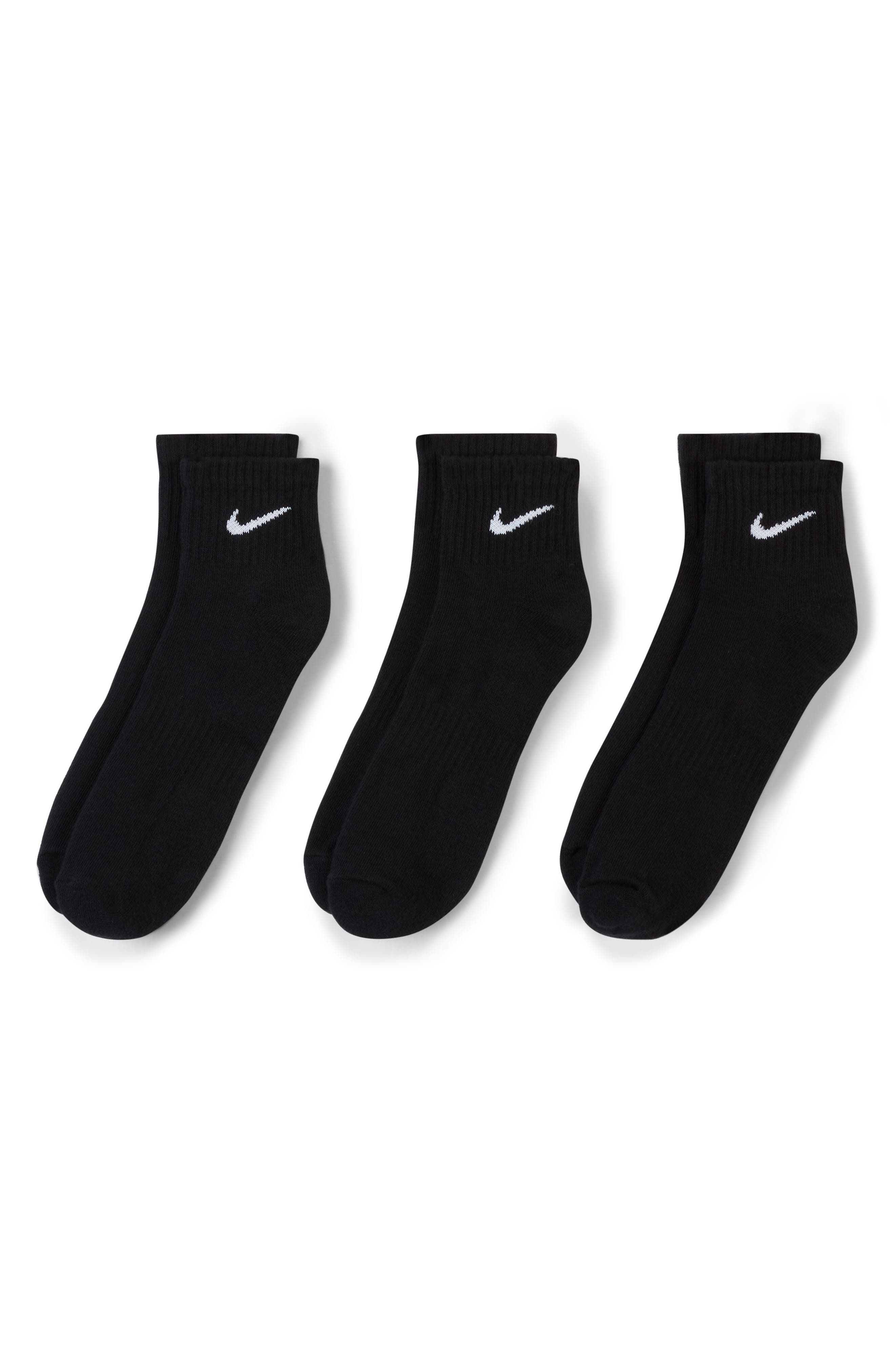Nike Kids' Assorted 3-Pack Dri-FIT Everyday Cushioned Ankle Socks