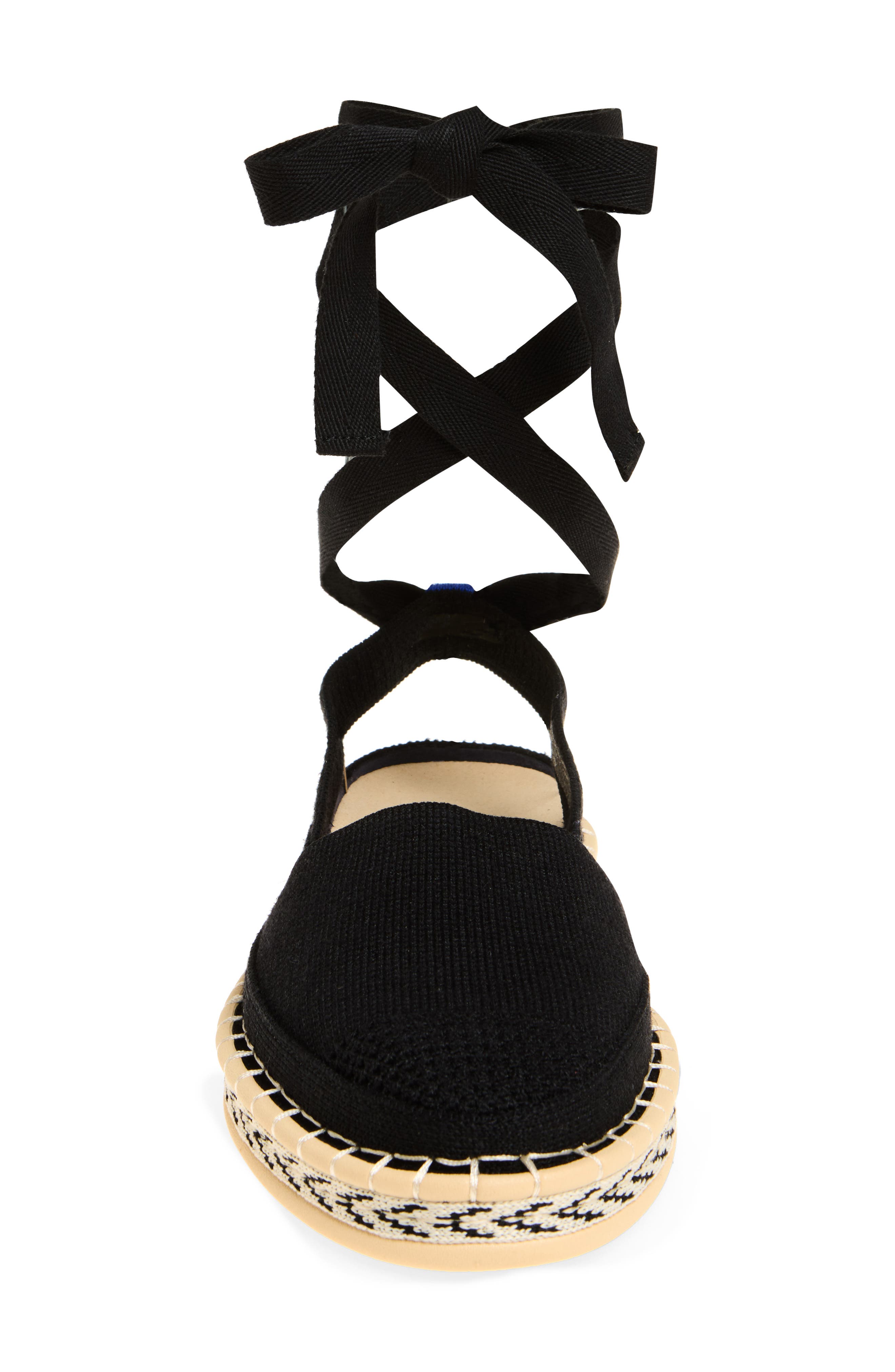 Rothy's The d'Orsay Ankle Tie Espadrille Flat, Alternate, color, Black