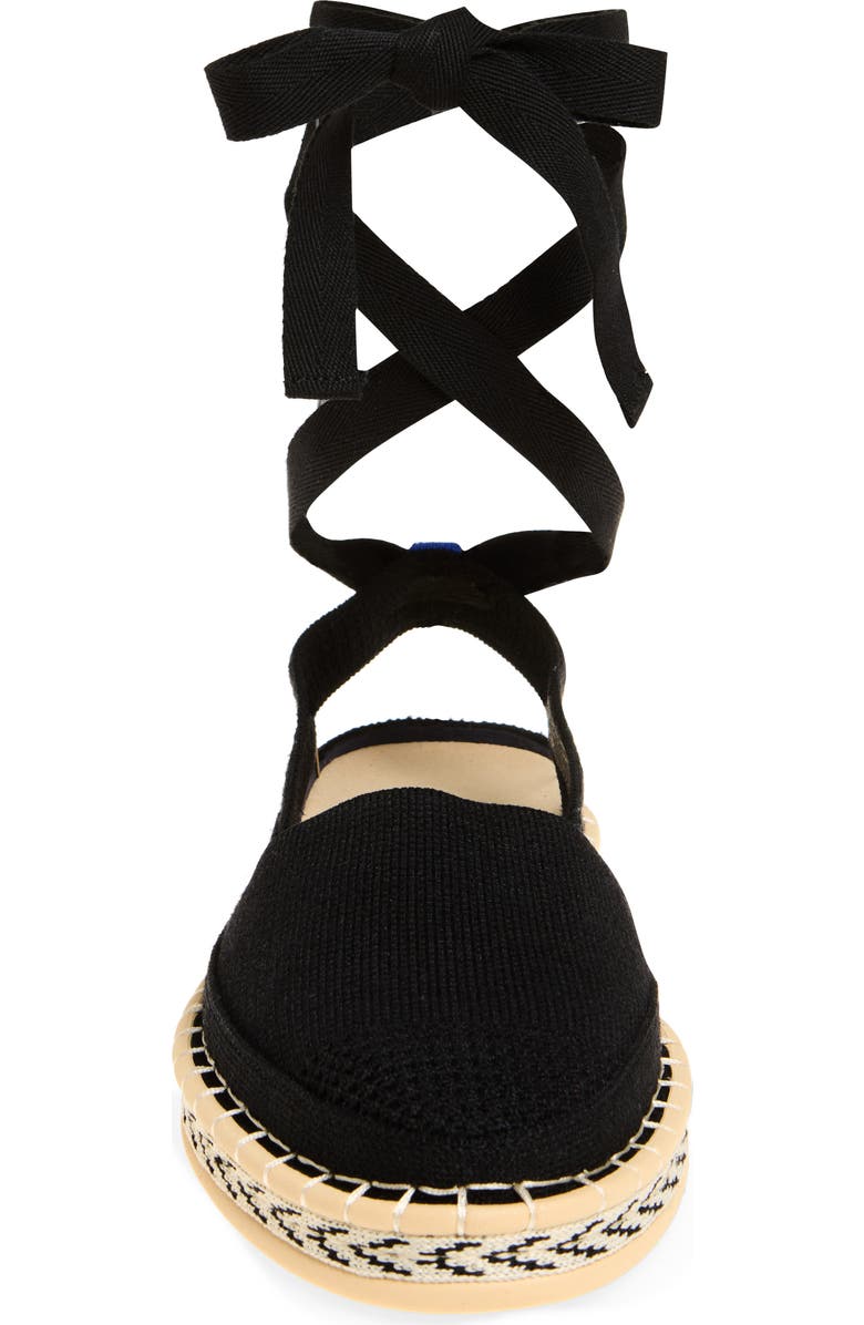 Rothy's The d'Orsay Ankle Tie Espadrille Flat, Alternate, color, Black