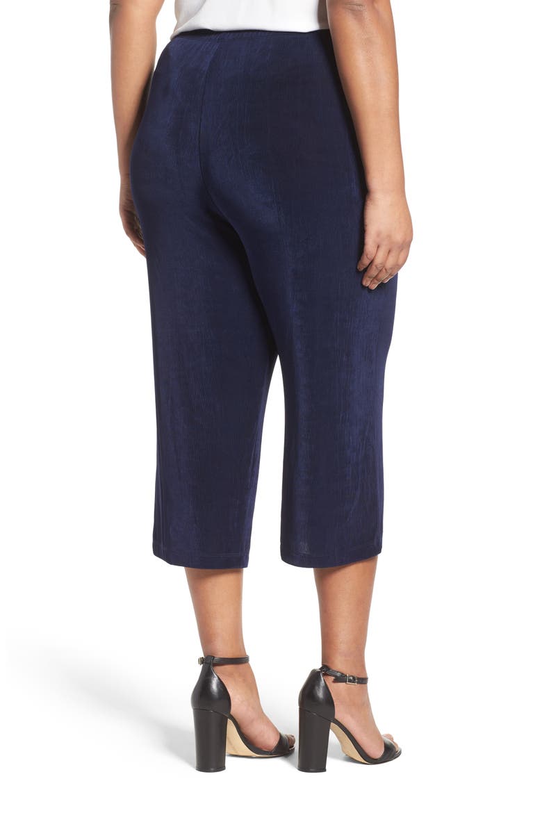 High Rise Stretch Knit Crop Pants, Alternate, color, NAVY