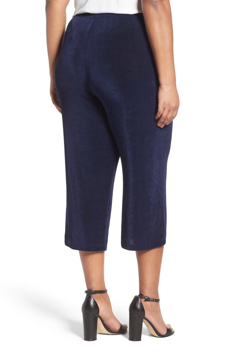 Vikki Vi High Rise Stretch Knit Crop Pants, Alternate, color, Navy