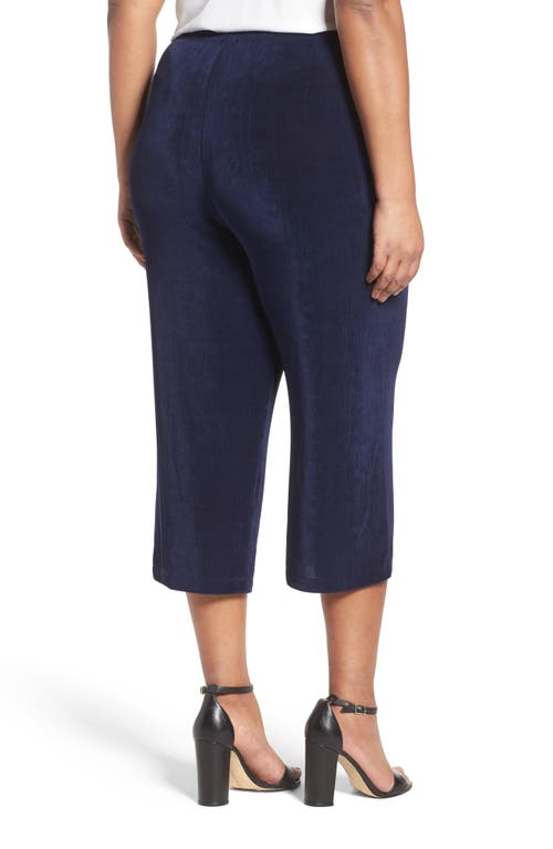 Vikki Vi High Rise Stretch Knit Crop Pants In Navy