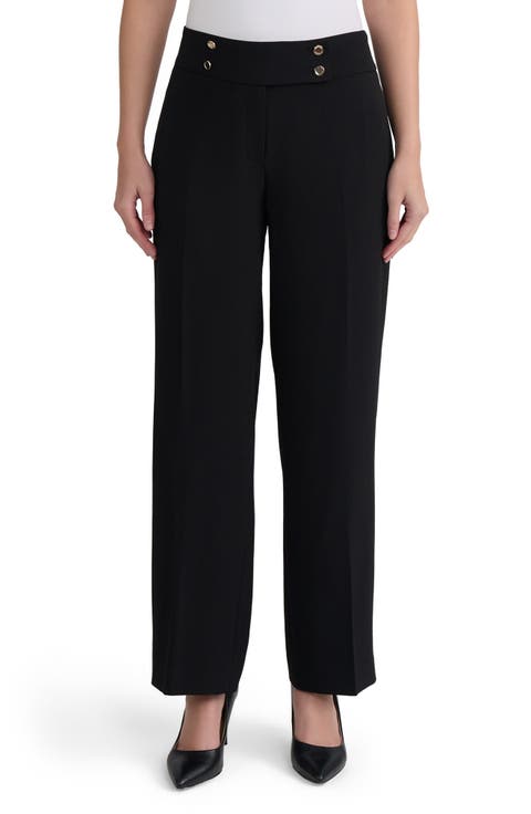 Tab Waist Wide Leg Pants