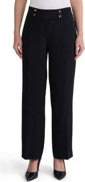 KASPER Tab Waist Wide Leg Pants