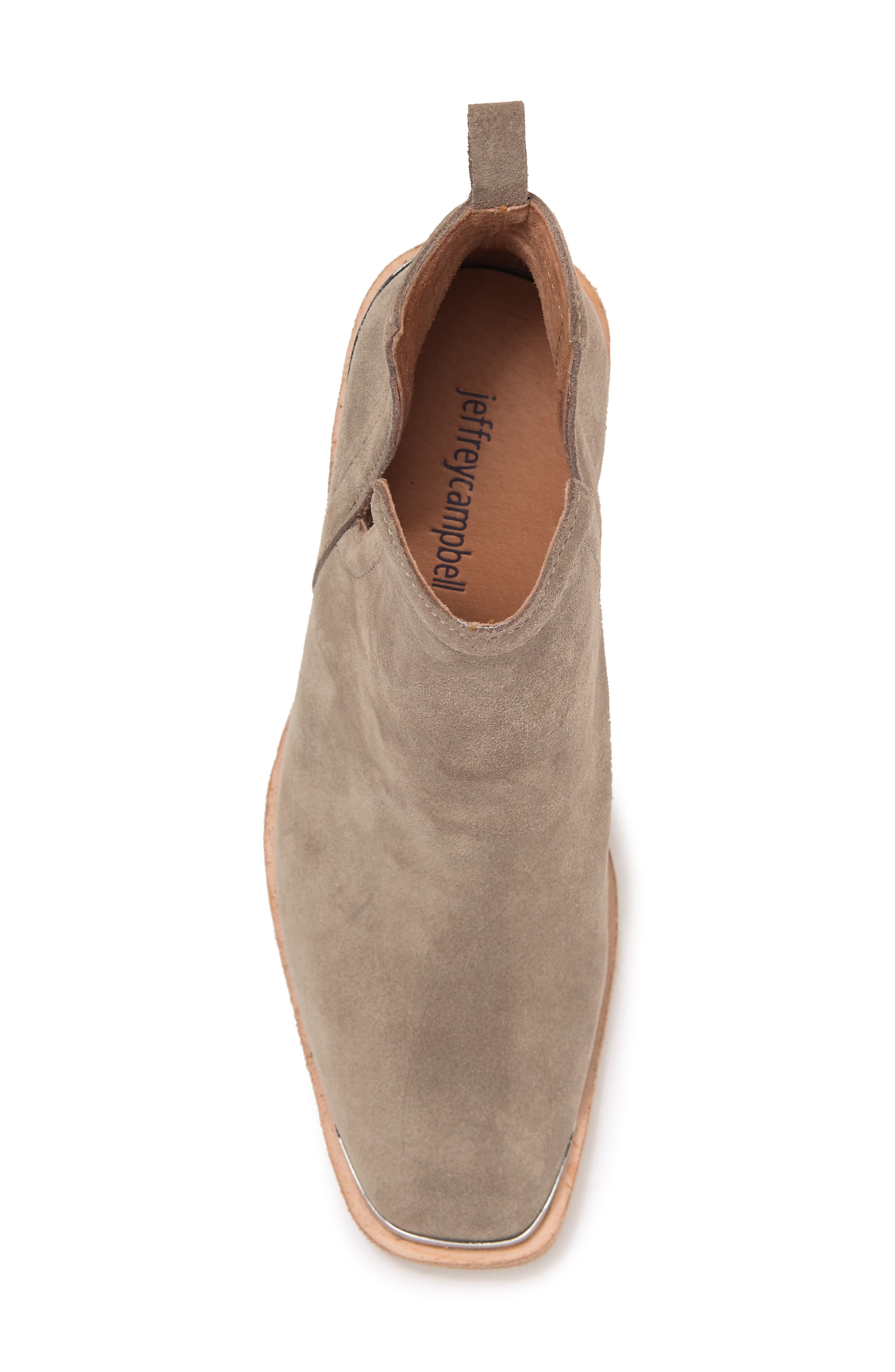 Leather Block Heel Ankle Western Boot, Alternate, color, TAUPE SUEDE