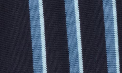 Original Penguin Vertical Stripe Cotton Knit Polo In Blue