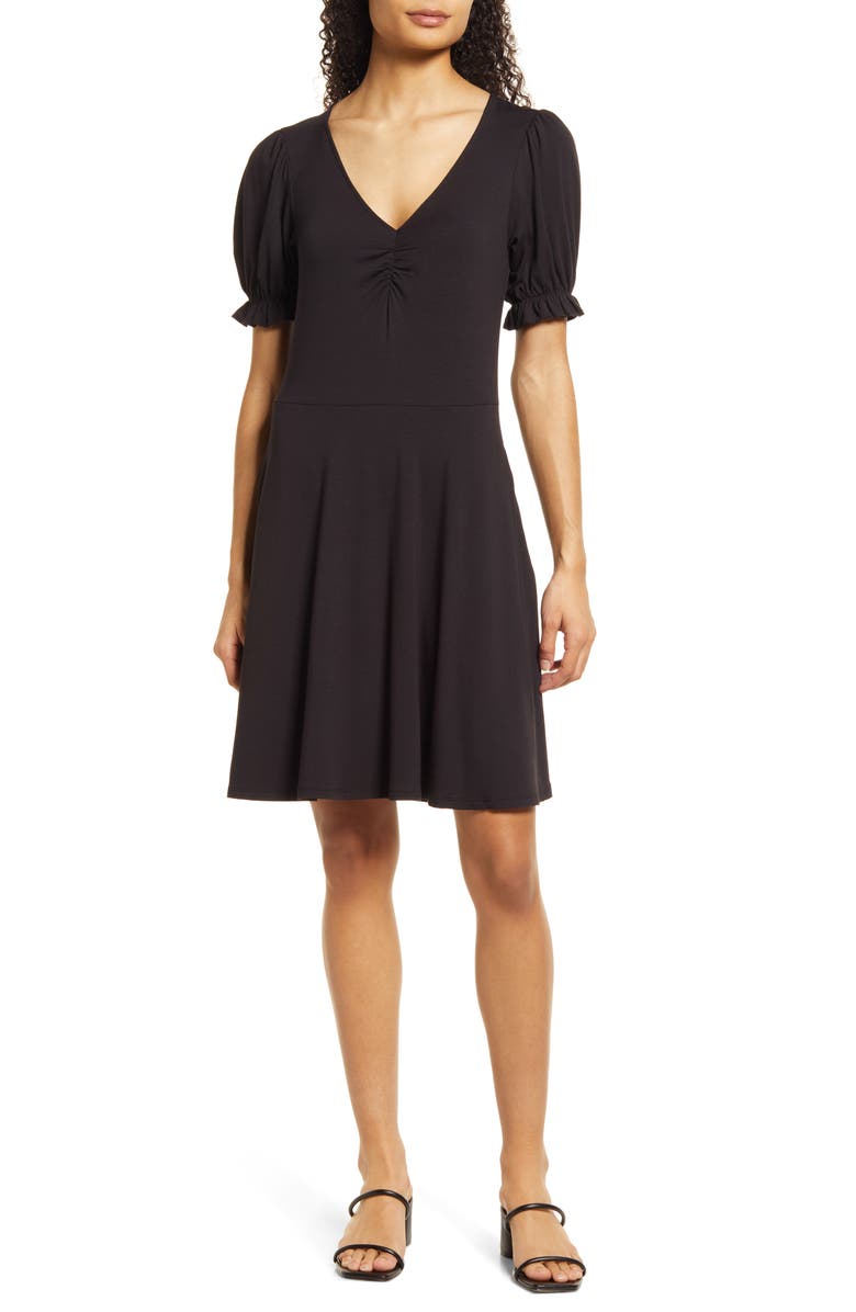 Boden Puff Sleeve Jersey Minidress, Main, color, 