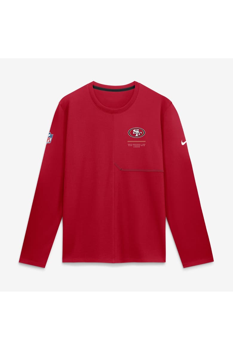 Men's Nike  Scarlet San Francisco 49ers Sideline Coaches UV Dri-FIT Long Sleeve Shirt, Main, color, Scarlet