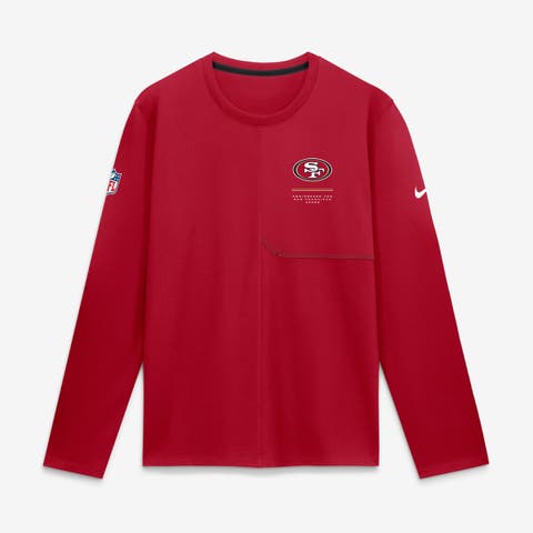 Men's Nike  Scarlet San Francisco 49ers Sideline Coaches UV Dri-FIT Long Sleeve Shirt