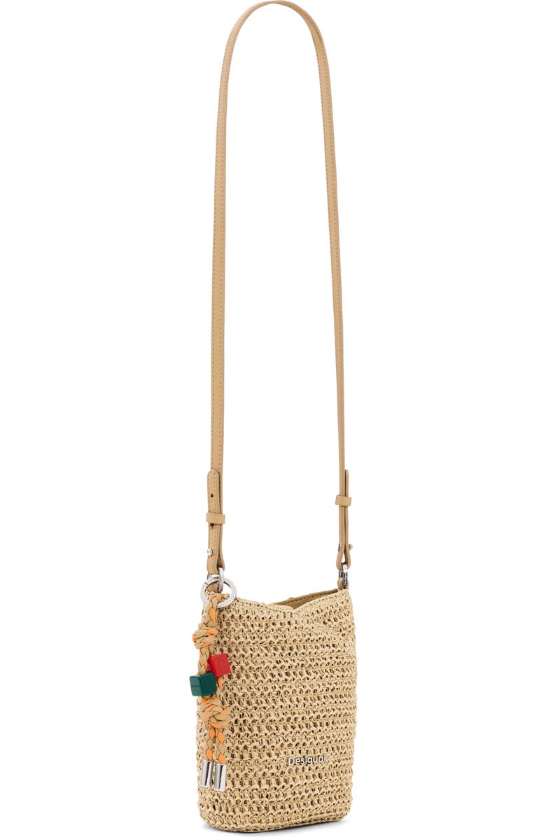 Desigual Straw Crossbody Bag, Alternate, color, Dark Beige