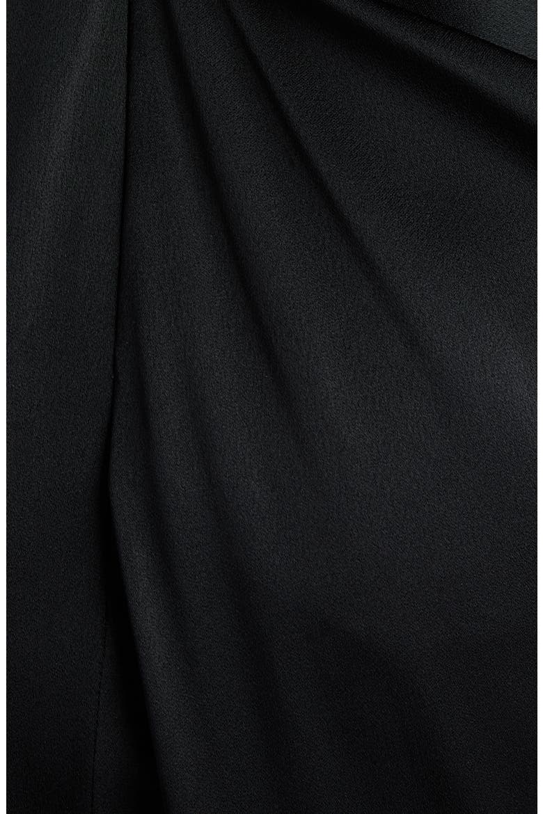 Draped Cold Shoulder Column Gown, Alternate, color, BLACK