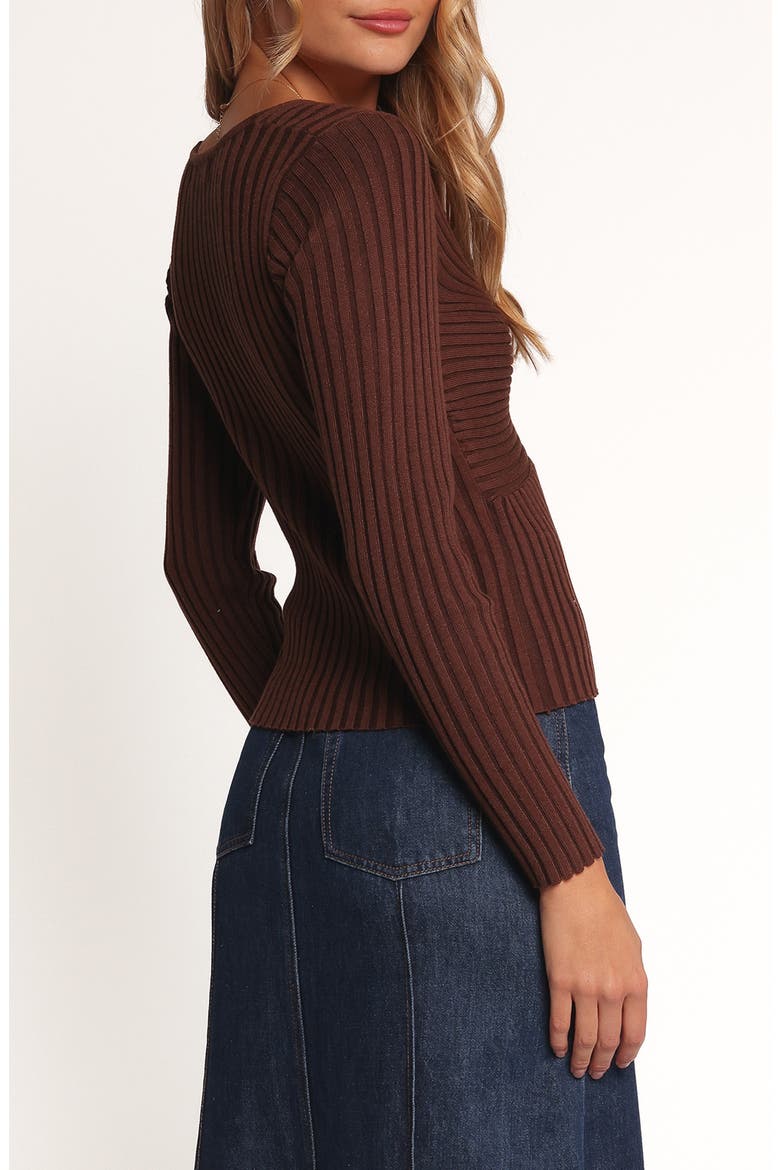 Demi Twist Rib Sweater, Alternate, color, BROWN
