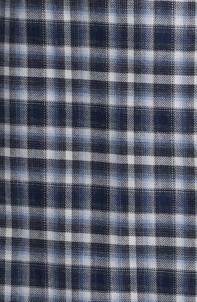 Brax Daniel Plaid Flannel Button-Down Shirt, Alternate, color, Dark Navy