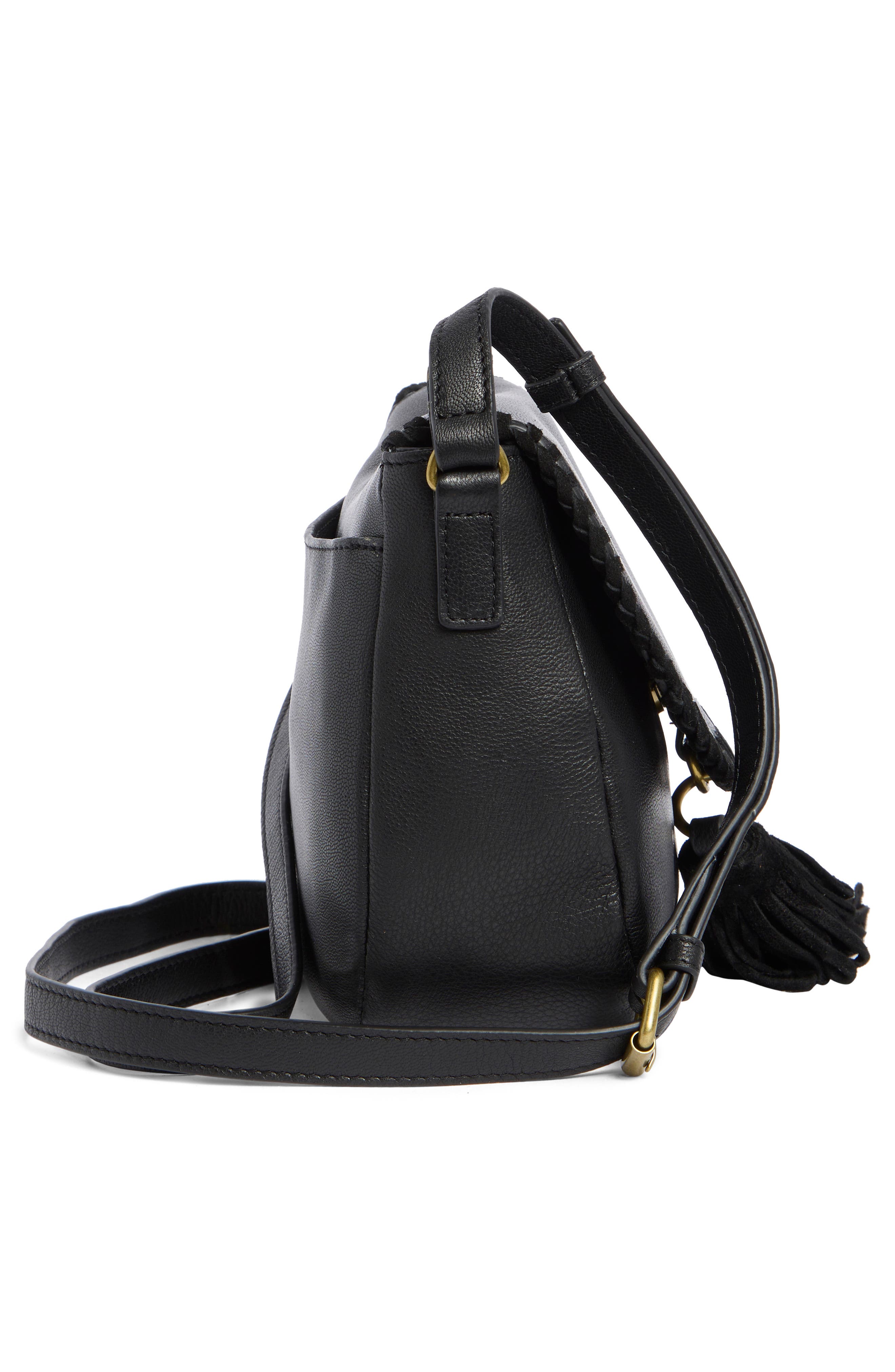 Lucky Brand Vall Crossbody Bag, Alternate, color, Black Goat Suede