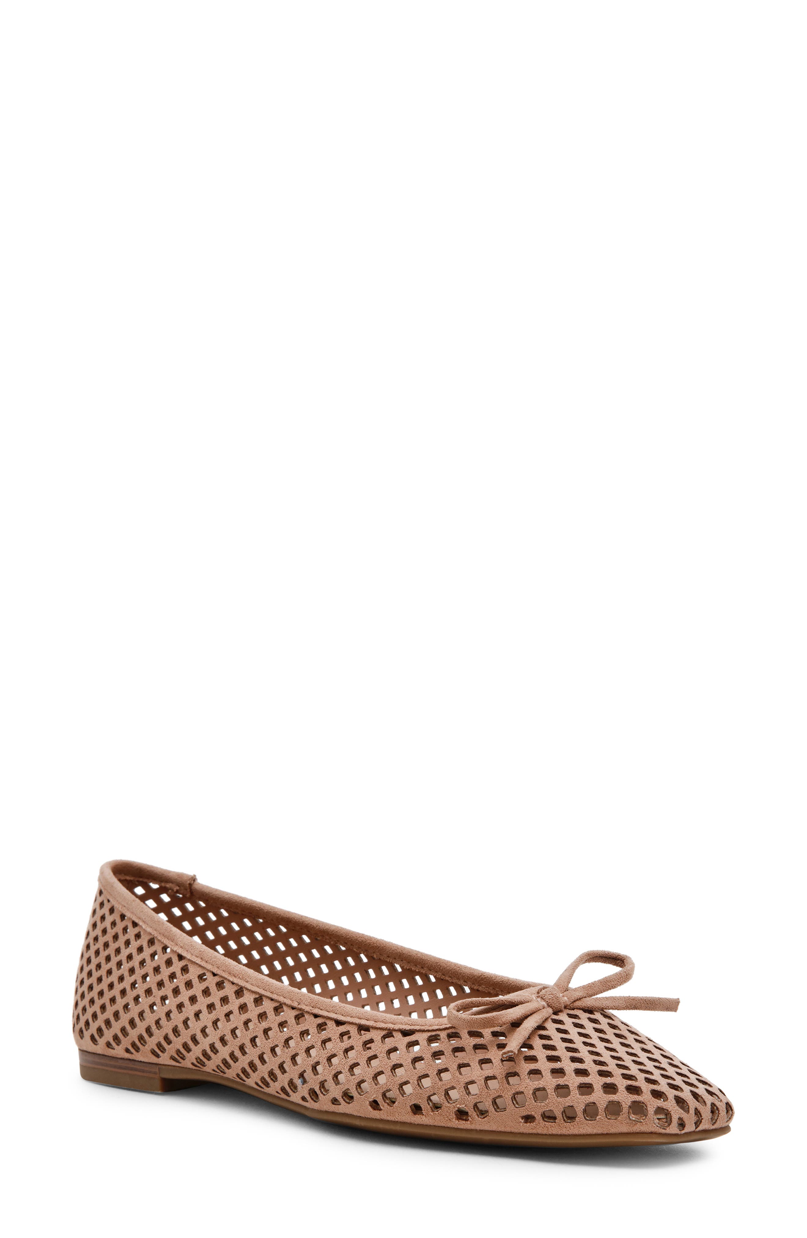 Anne Klein Perforated Ballet Flat, Main, color, Taupe