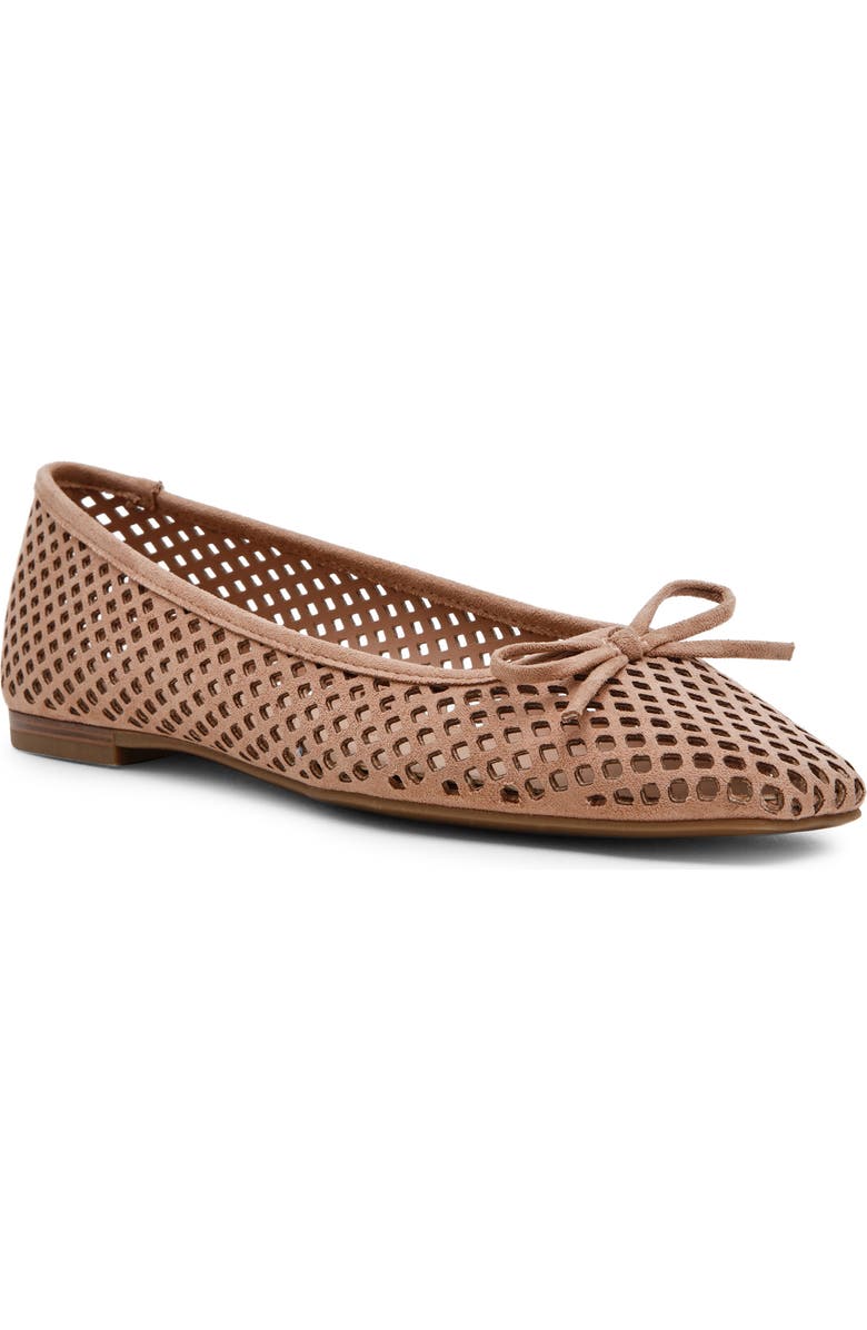 Anne Klein Perforated Ballet Flat, Main, color, Taupe