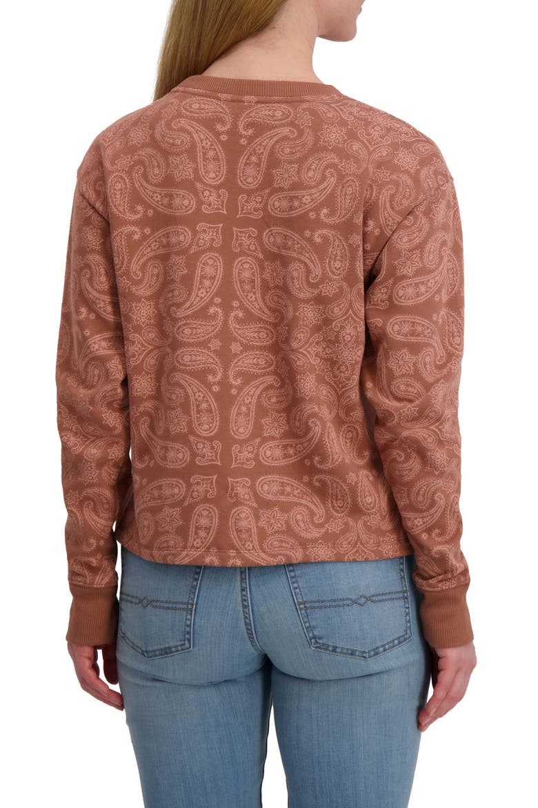 Paisley Crewneck Long Sleeve Top, Alternate, color, RUST COMBO