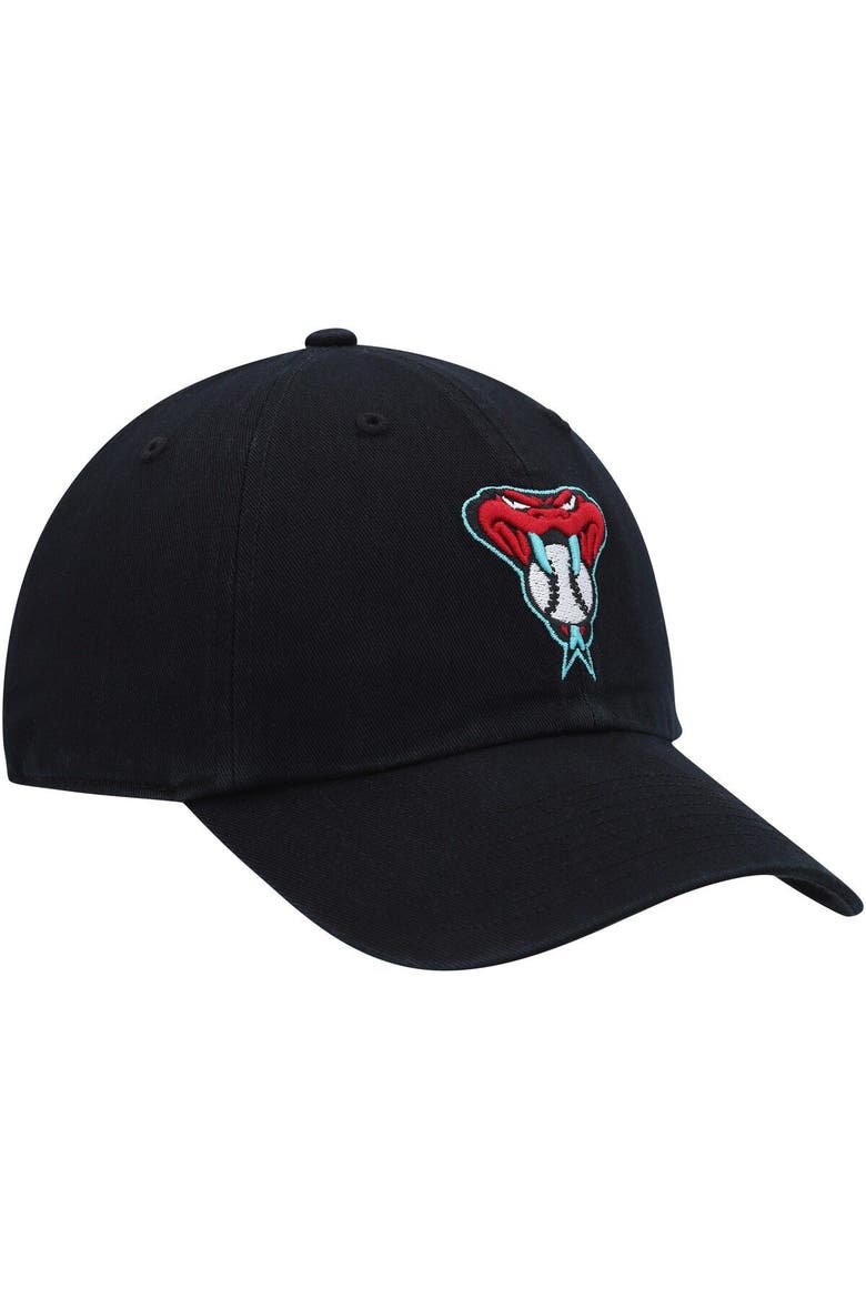 Men's '47 Black Arizona Diamondbacks Alternate Logo Clean Up Adjustable Hat, Alternate, color, Black