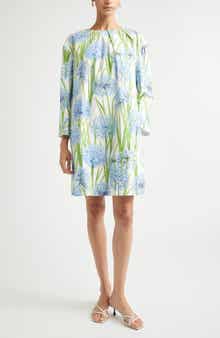 Allium Long Sleeve Stretch Cotton Poplin Minidress