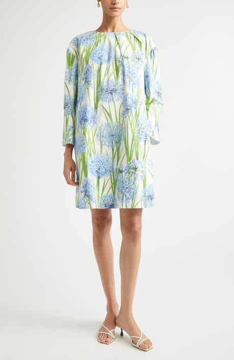 Allium Long Sleeve Stretch Cotton Poplin Minidress