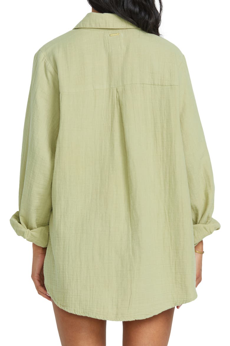 Swell Gauze Button-Up Shirt, Alternate, color, AVOCADO