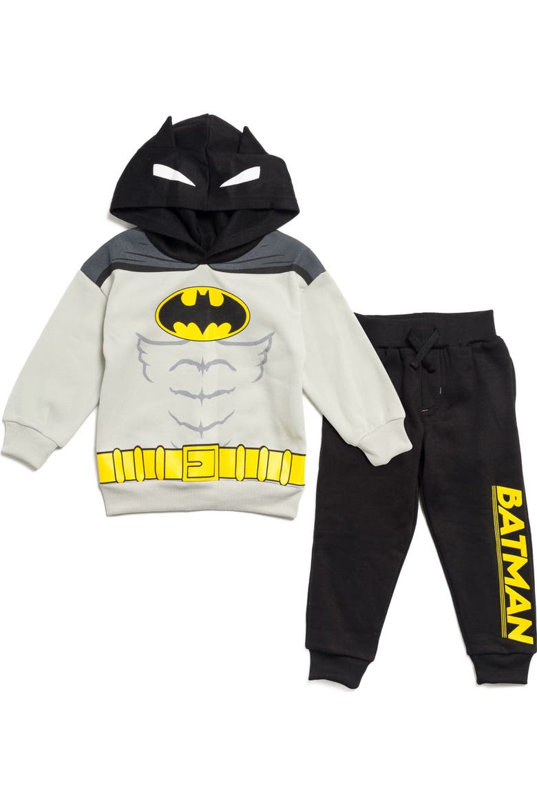 Justice League Batman Fleece Hoodie and Pants Set, Main, color, Batman Grey Black