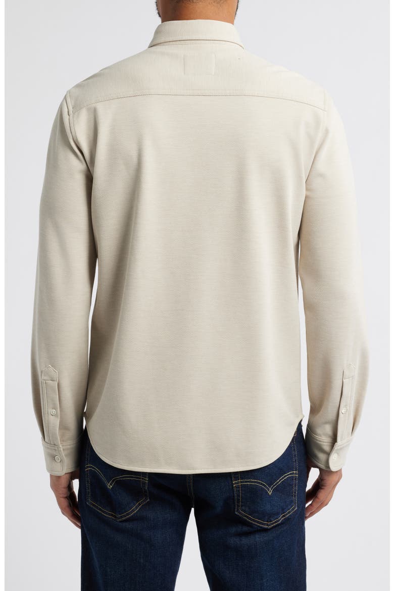 Vincent Bird's Eye Knit Button-Down Shirt, Alternate, color, CASHEW