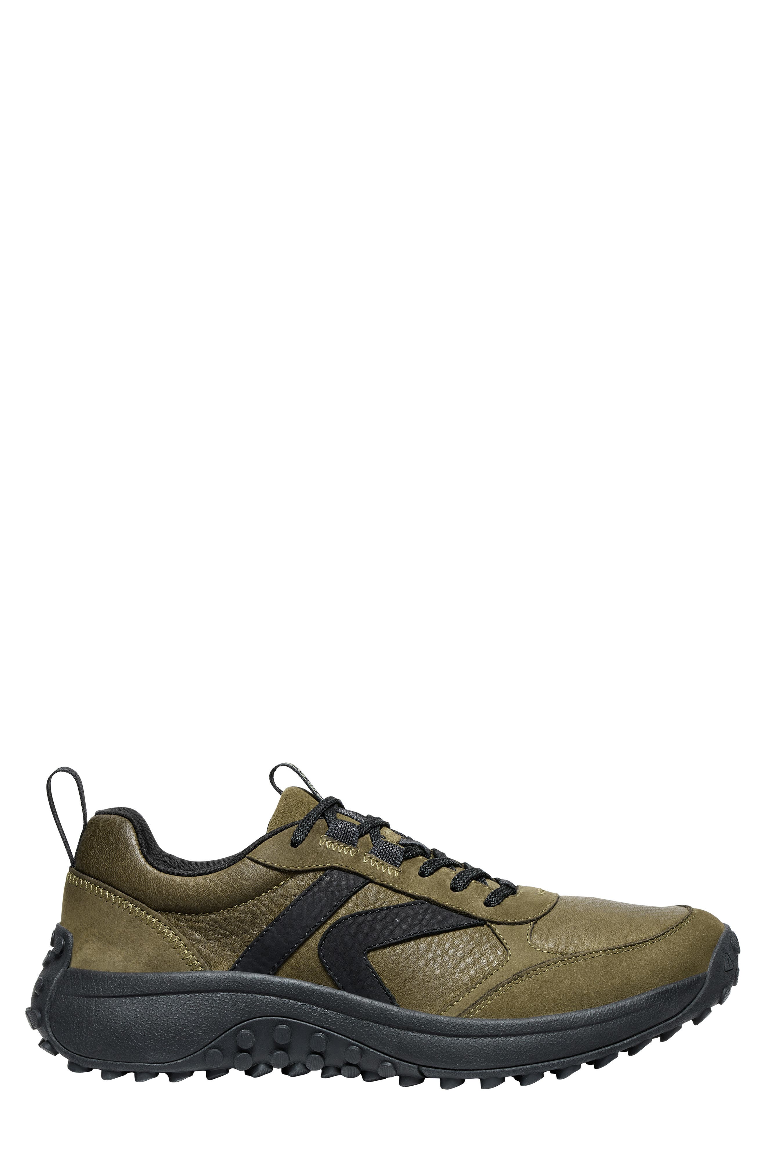 KEEN KS86 Lea Sneaker, Alternate, color, Dark Olive/ Black