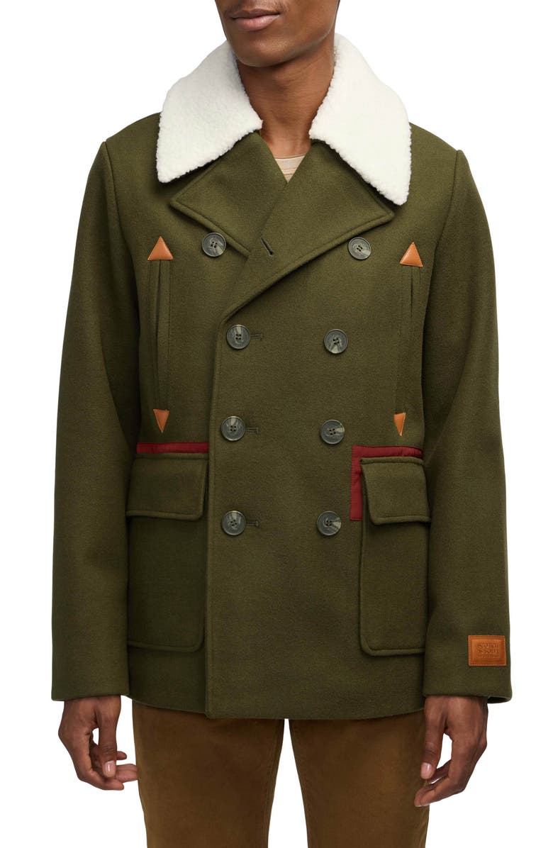 Scotch & Soda Izak High Pile Fleece Trim Coat, Main, color,