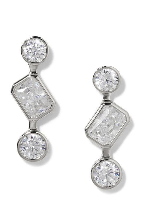 Brooklyn Cubic Zirconia Trio Mini Linear Earrings