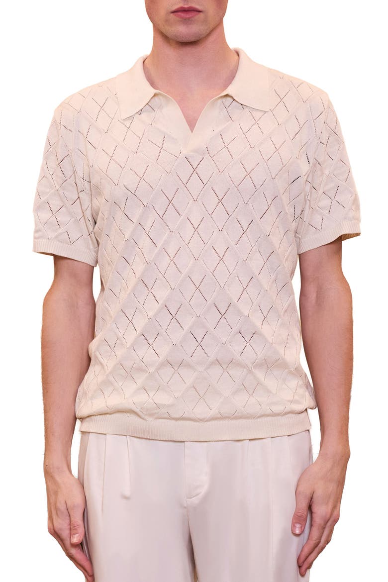 Daydreamers Short Sleeve Knit Polo T Shirt, Alternate, color, Beige