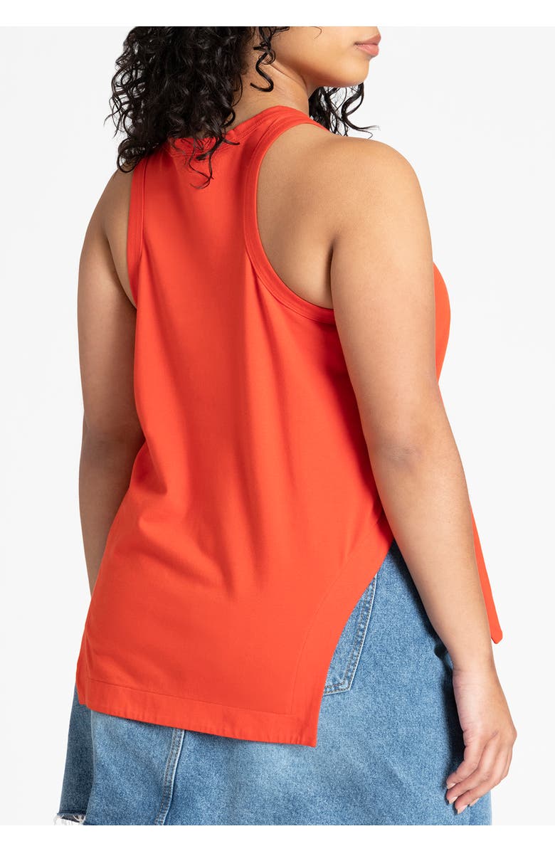 ELOQUII Scooped Hem Tank Top, Alternate, color, Orange